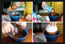 ساختن ظروف شکلاتی با کمک بادکنک