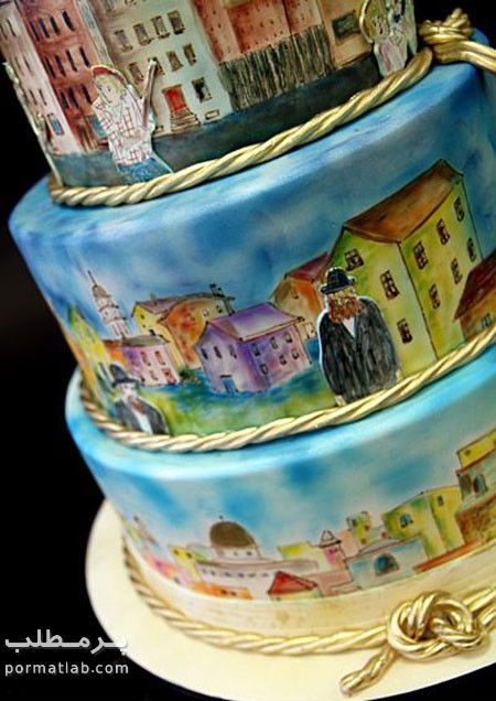 طرز نقاشی روی کیک,کشیدن نقاشی روی کیک,طراحی روی کیک