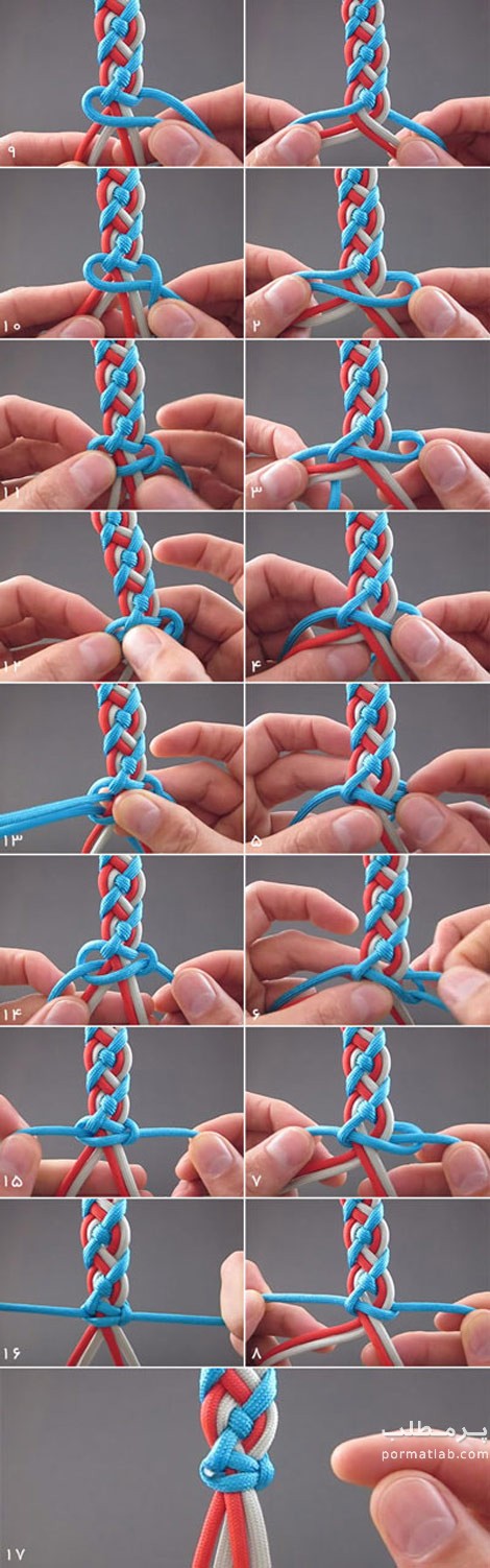 آموزش بافت دستبند با بند