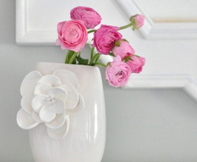 تزیین گلدان های ساده,تزیین شیشه برای گلدان